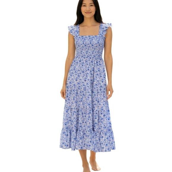 Eileen West Grace Day/Night Dress Sleeveless Tiered Floral Cotton XL Cottage - Picture 1 of 11